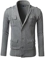 Doublju Mens Strap Knit Jacket