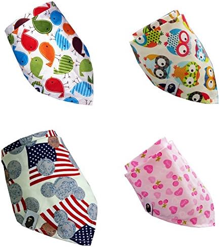 Ihomeu Baby Bandana Drool Bibs for Drooling and Teething 4 Pack