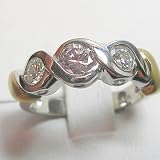 14K Two-Tone Gold Natural Pink and White Diamond Ring