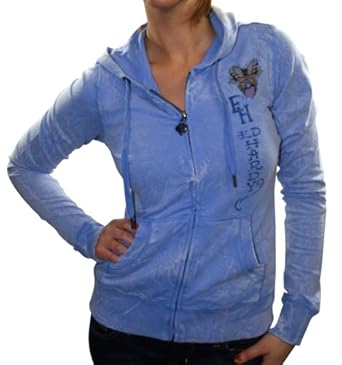 ED HARDY Christian Audigier Butterfly Womens Hoodie Hooded Sweatshirt