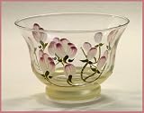 Original Magnolia Small Hand Painted Glass Candle Holder Bowl