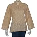 Womens Cotton Short Sleeve Top Shirt Blouse Chikan Embroidery Size M