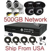 CIB R401H60W500G8752-8401 4CH Surveillance DVR Four CCD Cameras 500GB KIT. Ea...
