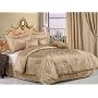 7 Pieces Luxury Camel Satin with Jacquard Swirl Comforter Set / Bed-in-a-bag Queen Size Bedding