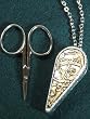 Victorian English Heirloom Celtic Dragon Pewter Sewing Chatelaine Scissors