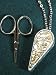 Victorian English Heirloom Celtic Dragon Pewter Sewing Chatelaine Scissors