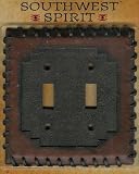 Faux LEATHER Double Light SWITCHPLATE COVER metal