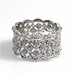 Sterling Silver w/ CZ Ring - 11 Band Width - Size: 5-10 - Clear CZ