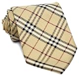 Burberry Tan Plaid Silk Necktie BURT9