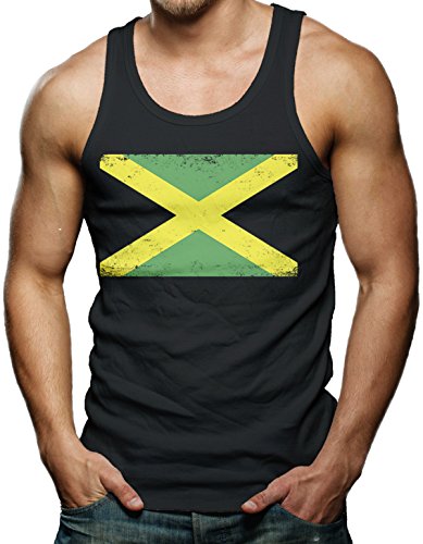 Jamaican Distressed Flag Men's Tank Top T-shirt