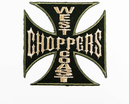 West Coast Chopper Biker Motorcycle Patch Embroidered Iron on Hat Jacket Hoodie Backpack Ideal for Gift/6.3cm(w) X 7.2cm(h)