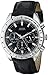 GUESS Men's U11507G1 Black Leather Chronograph Sport Watch