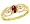 14K Yellow Gold Open-Sided Petite Oval Gemstone and Diamond Ring-Garnet, size5