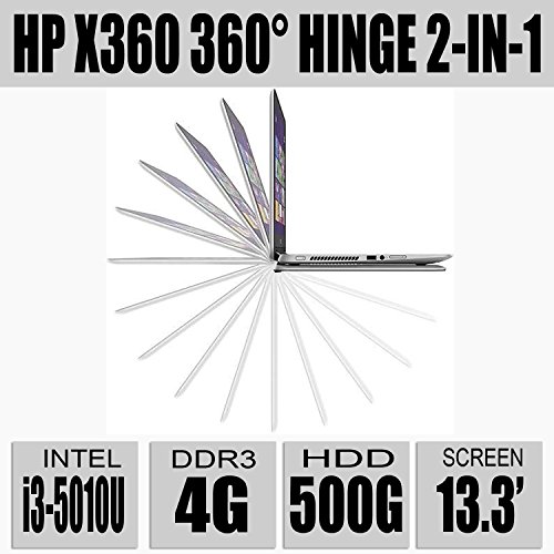 HP Pavilion x360 360° hinge 2-in-1 13.3-Inch Touch Screen Laptop (2.1GHz Speed, 4GB Memory, 500GB Hard Drive) Silver