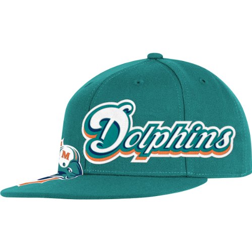 Reebok Miami Dolphins Big Logo Flat Visor Flex Hat Small/Medium