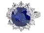 Platinum Sapphire and Diamond Ring, (7.04 cttw sapphire, 2.06 cttw Diamond), Size 6
