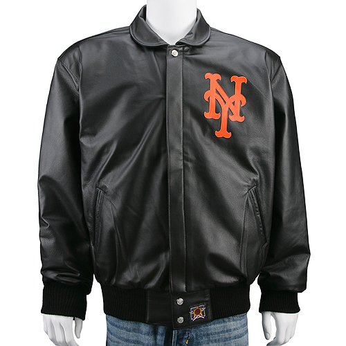 New York Mets Leather Script Jacket