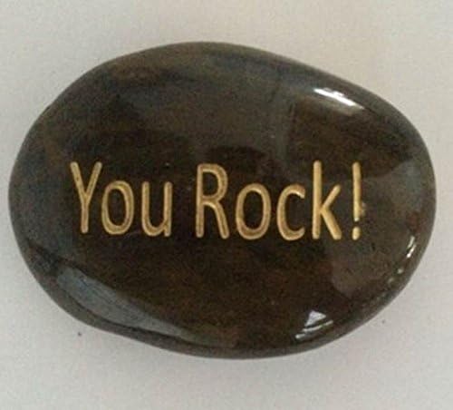 You Rock! Engraved Inspirational Stones Keepsakes Or Gifts To Family &amp; Friends (New Words)