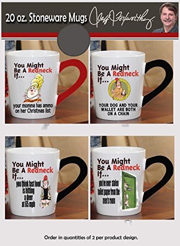JEFF FOXWORTHY "YOU MIGHT BE A REDNECK IF" 20OZ. STONEWARE MUG - CHRISTMAS LIST