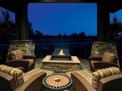 GRAMERCY Indoor/Outdoor Floor Standing Ethanol Fireplace
