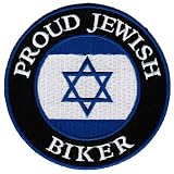 Proud Jewish Biker Embroidered Patch Israel Flag Iron-On Star of David Motorcycle Emblem
