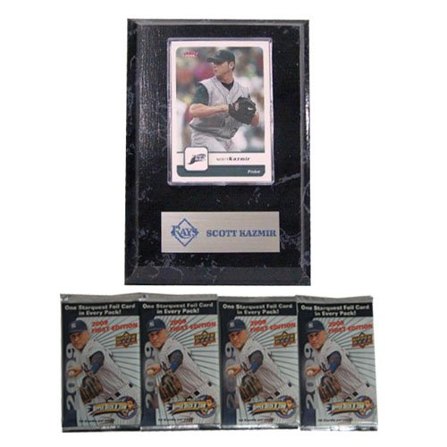 MLB Card Plaques - Tampa Bay Rays-Scott Kazmir with FREE 4 packs