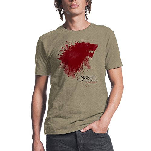HBOs Game of Thrones The North Remembers Mens Oatmeal Heather T-shirt L