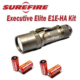 Surefire Executive Elite E1E-HA Ultra Compact Incandescent Mini Flashlight With Batteries by SureFire