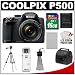 Nikon Coolpix P500 12.1 MP Digital Camera (Black) with 16GB Card + Battery + Case + Tripod + Accessory Kit