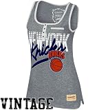 NBA Mitchell & Ness New York Knicks Ladies Pre-Game Premium Henley Tank Top - Ash (Small)
