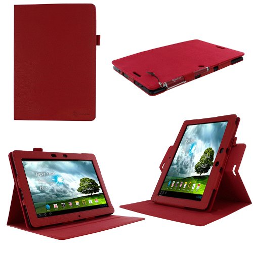 rooCASE ASUS MeMO Pad FHD 10 Case ME302C / ME301T - Dual View Multi Angle Stand Cover - Red