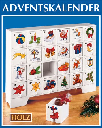 Childrens Toyshop  Electronics : Wooden Advent Calendar (hand-painted)