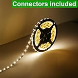 LE&reg; Flexible LED Strip Lights, 16.4ft/5m 300 Units SMD 3528 LEDs, LED Light Strips, 3000K Warm White, 91 Lumens/ft, 1.5 watts/ft, Non-waterproof, 12 Volt Light Strips, LED Tape