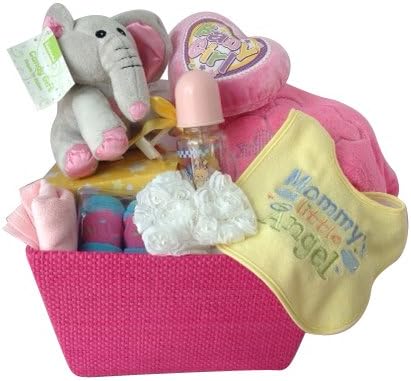 Sleepy Bunny Baby Girl Candy Gift Basket-"Mommy's Little Angel"