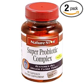 NatureStar Super Probiotic Complex Dietary Supplement Capsules, 60-Count Bottles (Pack of 2)