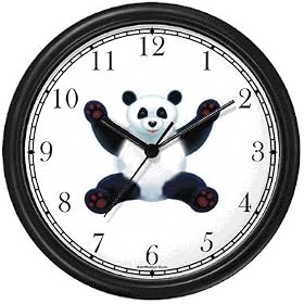 Giant Panda Bear - JP Animal Wall Clock by WatchBuddy Timepieces (Slate Blue Frame)