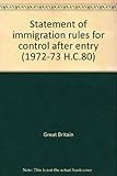 Statement of immigration rules for control after entry