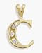 Ladies Yellow Gold 0.06 tcw Diamond C Initial Pendant