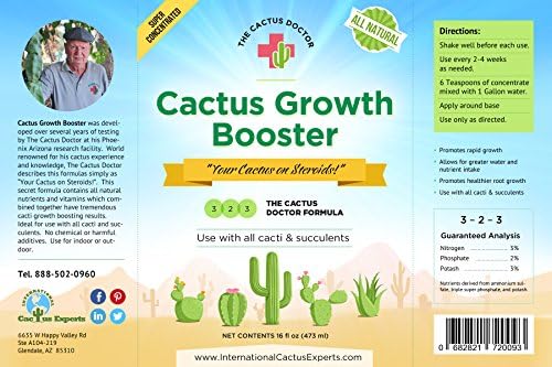 Cactus Growth Booster - 16 Oz Concentrated Cactus Fertilizer