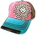 Womens Olive & Pique Large Rhinestone Flower Multi Colored Ball Cap
