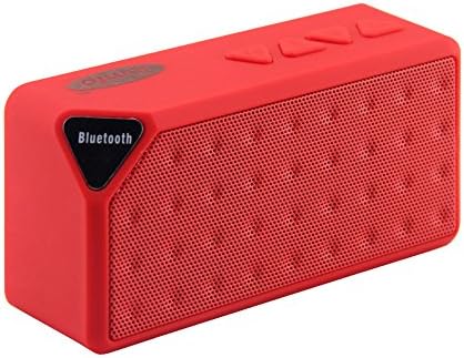 LightingFox Mini X3 Bluetooth Speaker Hands Free Wreless Portable Jambox Style Speaker Support TF Line In Radio with Built-in Mic for iPhone Samsung HTC HuaWei Smart Phones (Red)