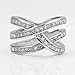 Yoursfs Birds Nest Triple Row Twisted Austrian Crystal Cocktail Wide Ring 18k White Gold Plated
