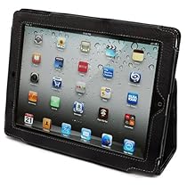 Snugg iPad 2 Leather Case Cover and Flip Stand for the Apple iPad 2 (Black)
