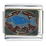 Animal Fish Trophy Italian Charms Bracelet Link