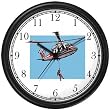Rescue Helicopter Wall Clock by WatchBuddy Timepieces (Black Frame)