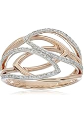 10k White and Pink Gold Diamond Ring (1/5cttw, I-J Color, I2-I3 Clarity), Size 7
