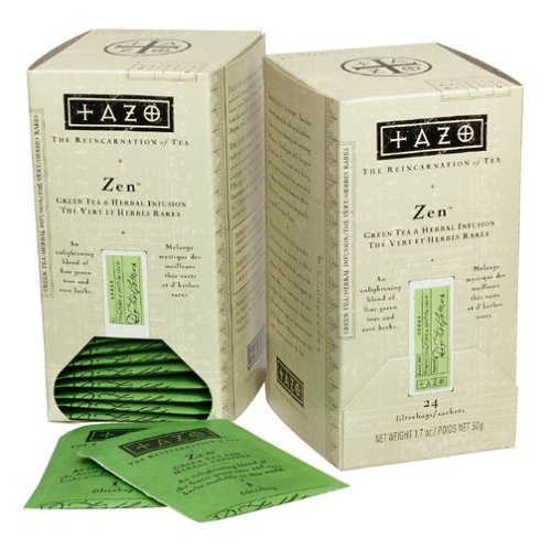 Tazo Zen Green Tea Filterbags with Dispenser, Six (6) 24-Count Filterbags (144 Bags Total)