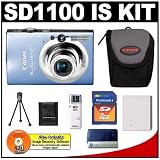 cheap Canon PowerShot SD1100IS 8MP Digital Camera with 3x Image Stabilized Zoom (Blue) + 2GB Cameta Bonus Accessory Kit