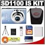 Canon PowerShot SD1100IS 8MP Digital Camera with 3x Image Stabilized Zoom (Blue) + 2GB Cameta Bonus Accessory Kit