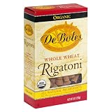 De Boles Pasta Organic Whole Wheat Rigatoni, 8-Ounce Boxes (Pack of 12)